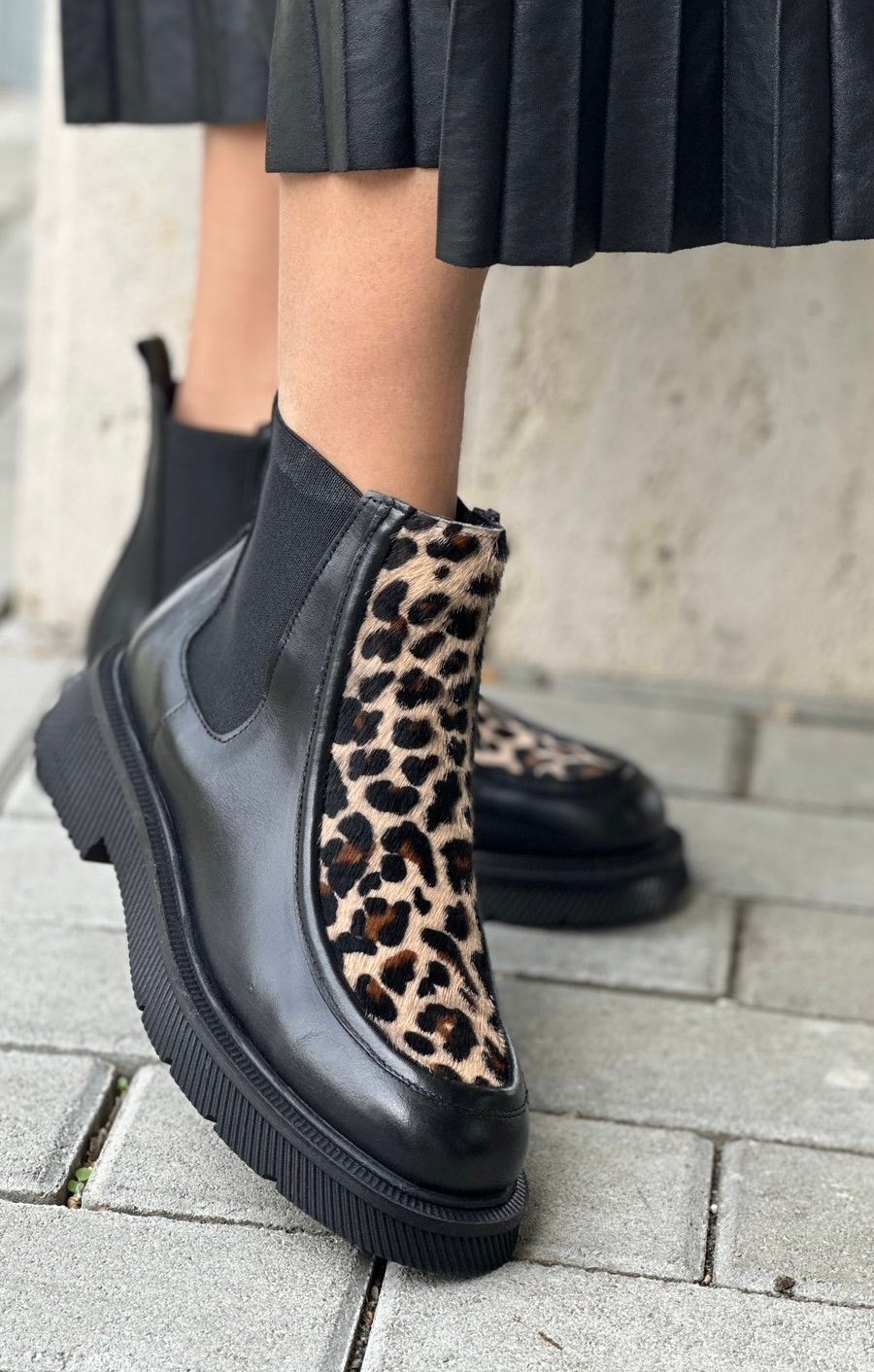 Tutto Bene 8309 fekete-ocelot bokacsizma