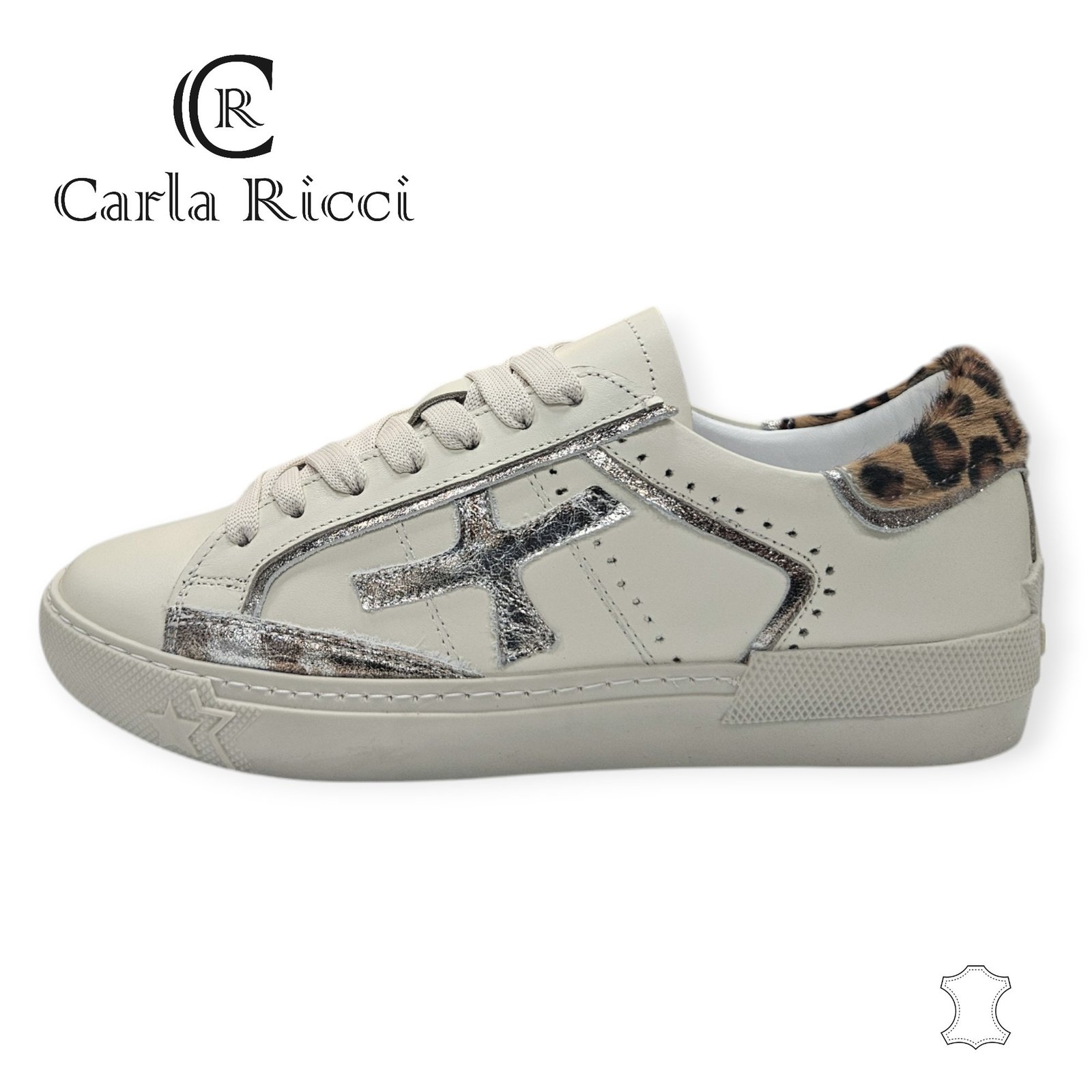 Carla Ricci P205 0115 krém-ocelot sneaker - Image 5