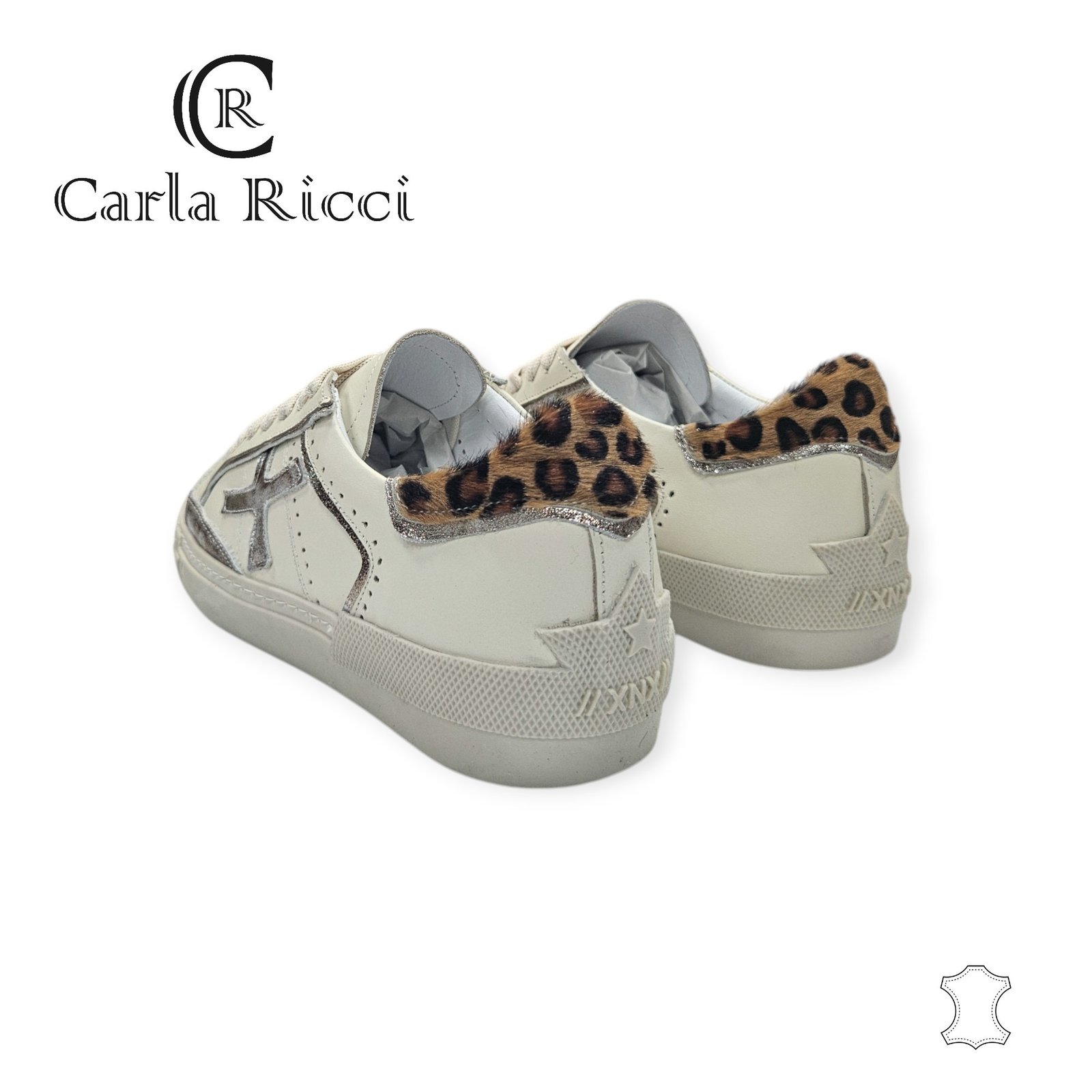 Carla Ricci P205 0115 krém-ocelot sneaker - Image 2