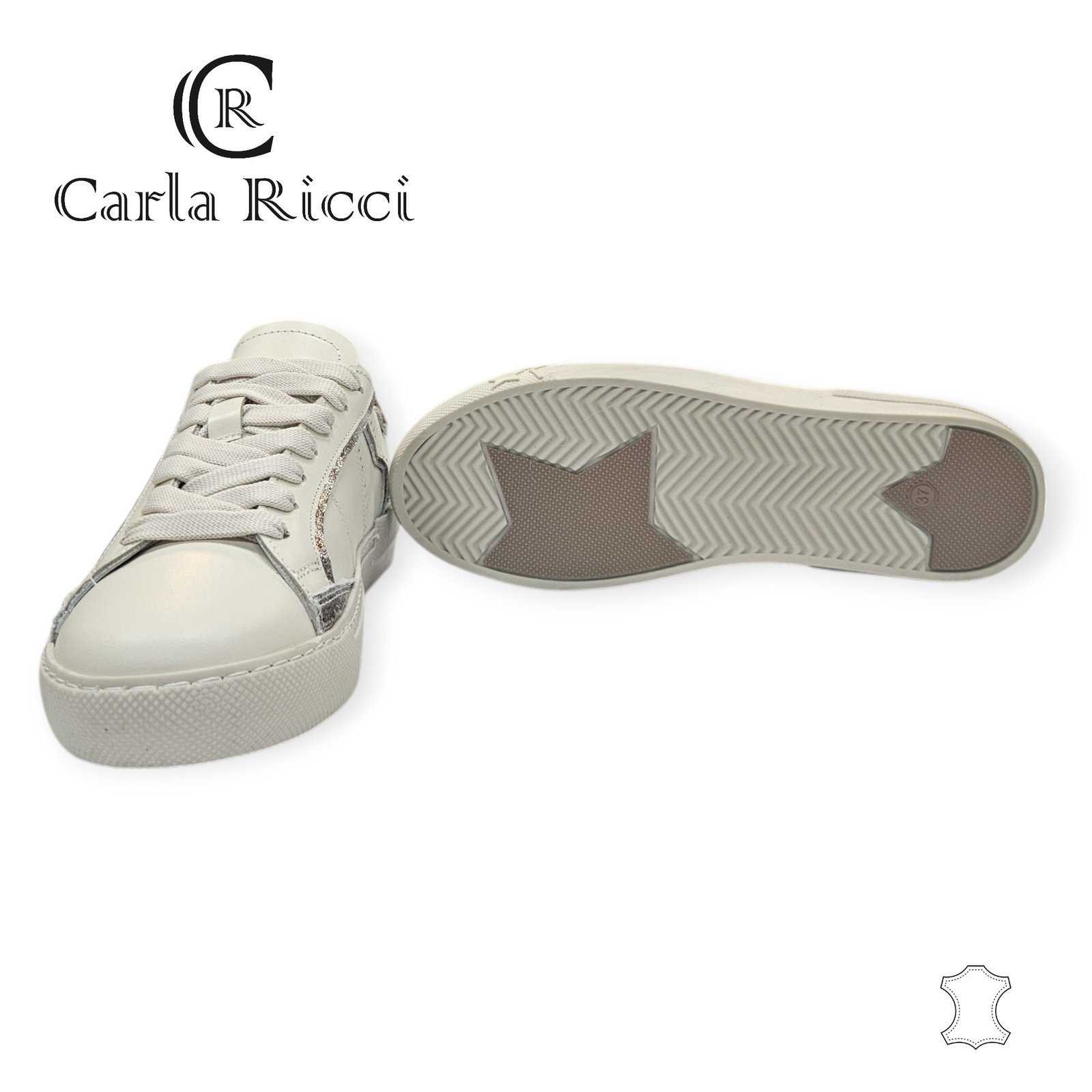 Carla Ricci P205 0115 krém-ocelot sneaker - Image 3