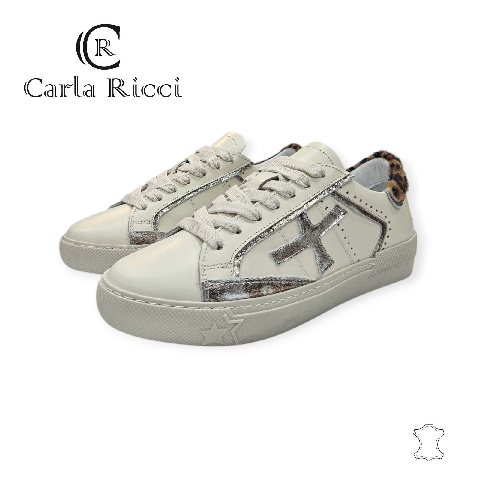 Carla Ricci P205 0115 krém-ocelot sneaker