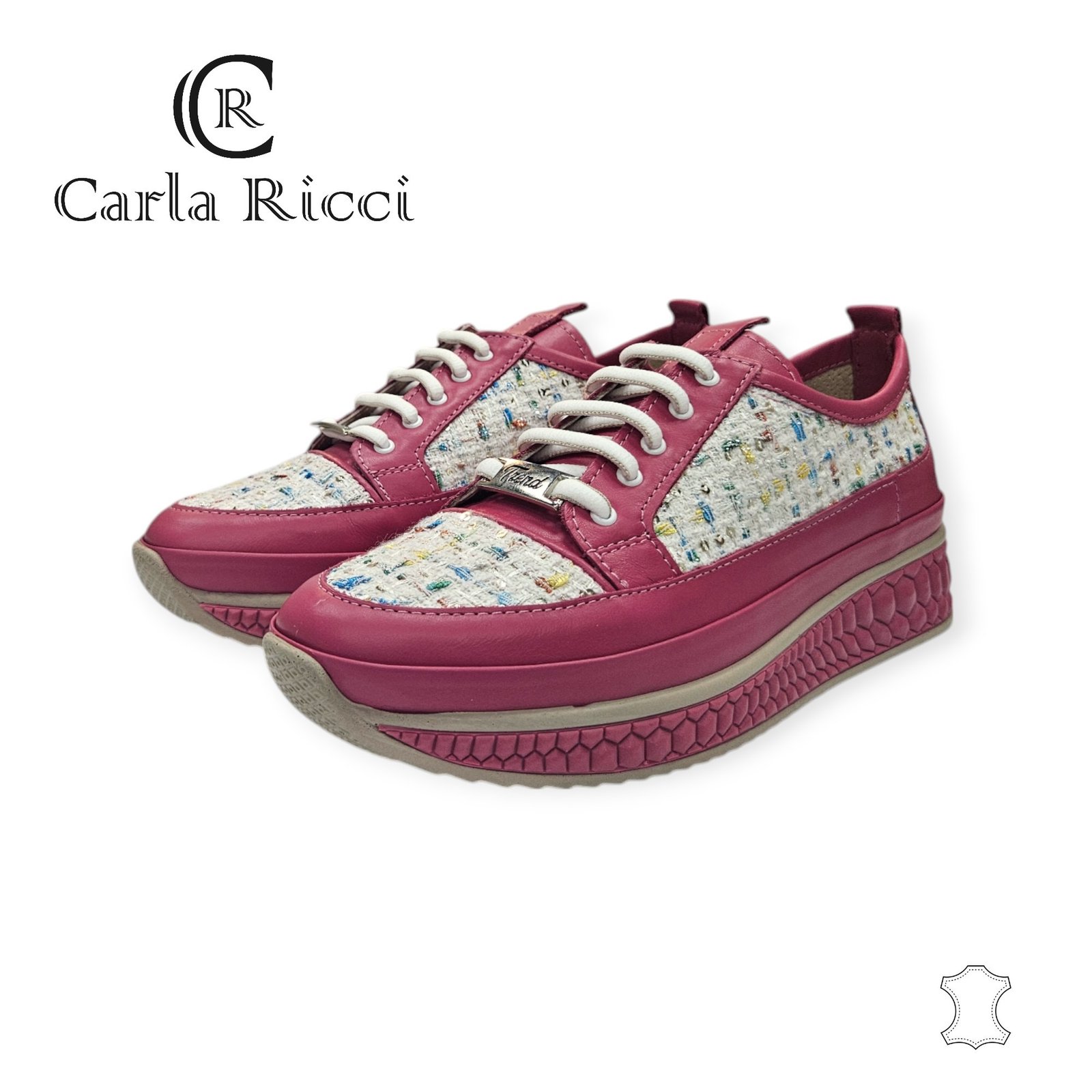 Carla Ricci P075 YZ414 pink-bézs sneaker