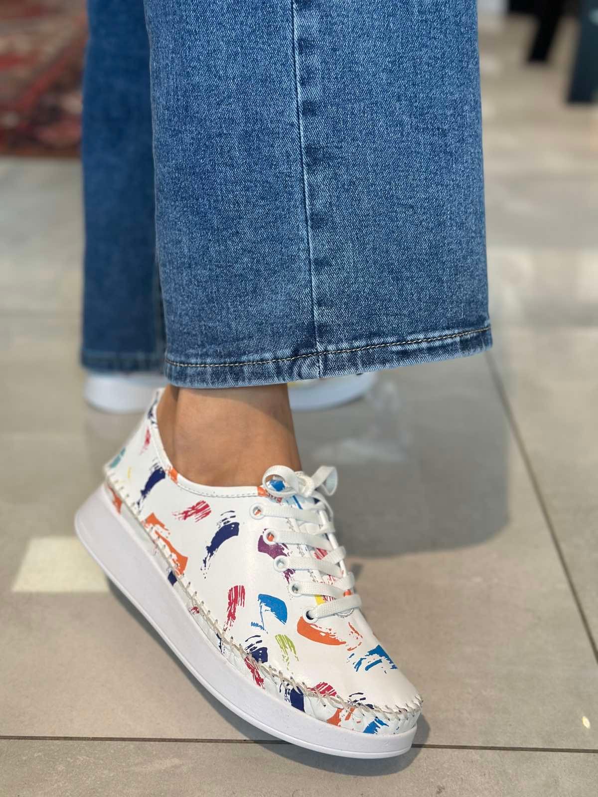 Tutto Bene BY3022 fehér mintás sneaker