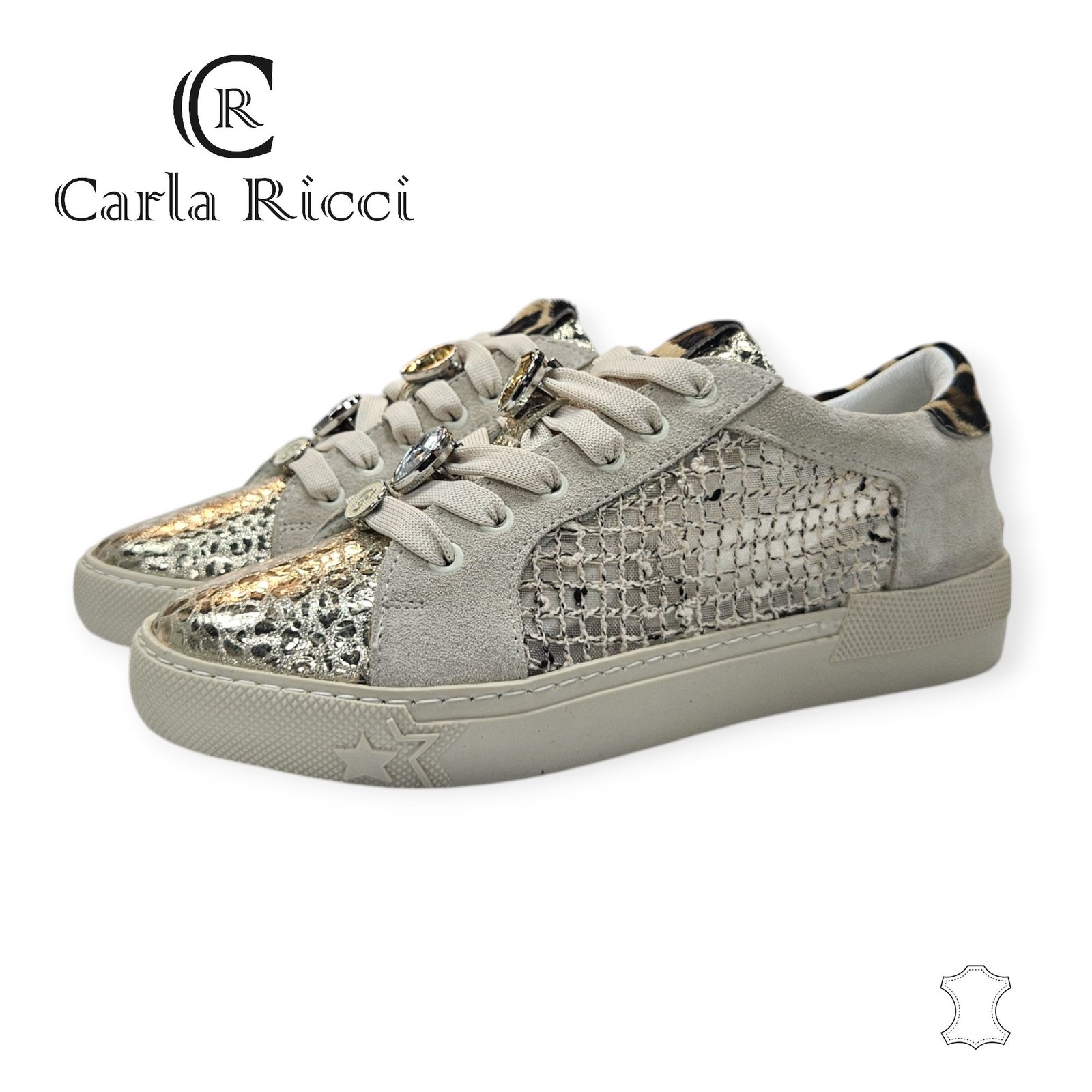 Carla Ricci 461.0113 bézs-arany sneaker