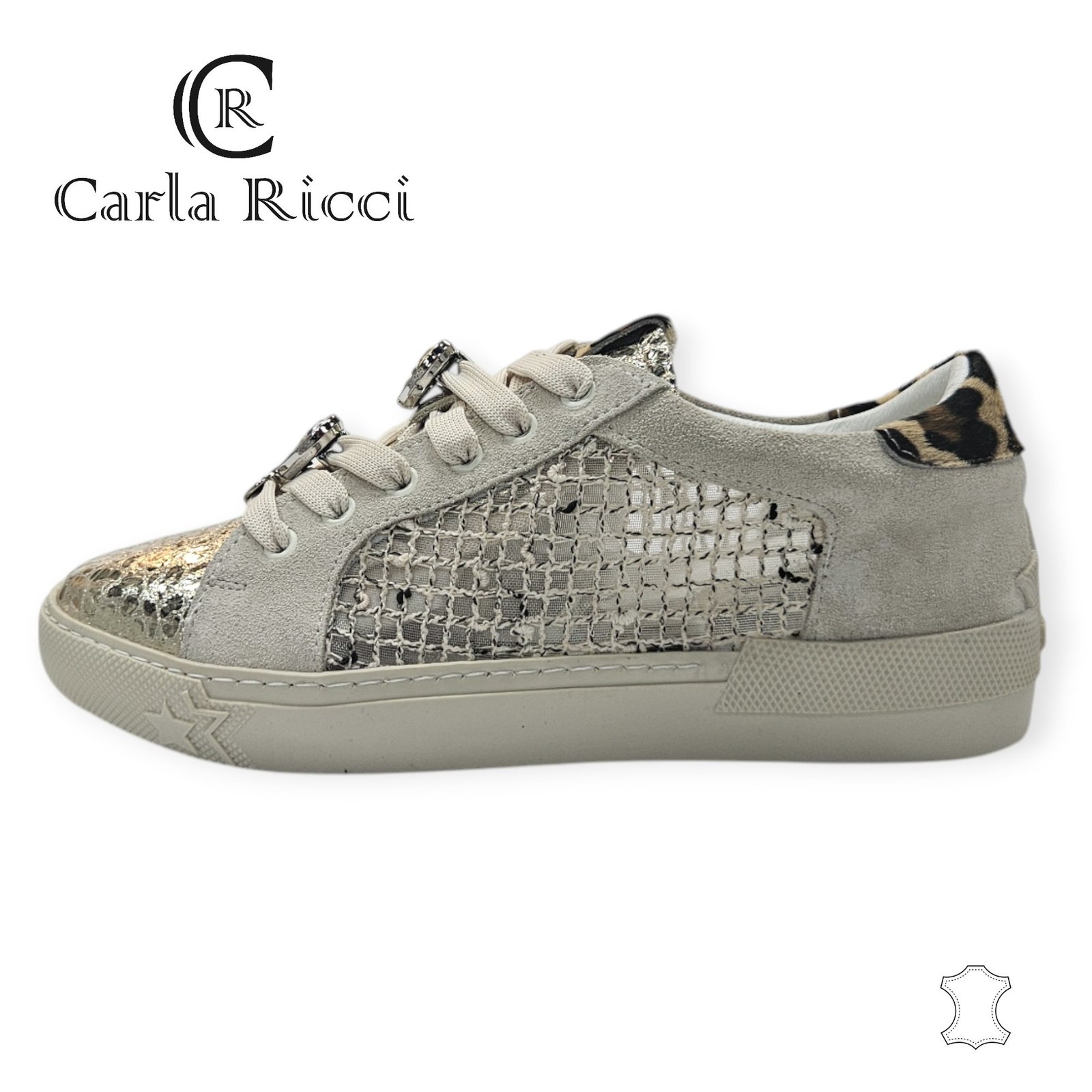 Carla Ricci 461.0113 bézs-arany sneaker - Image 2