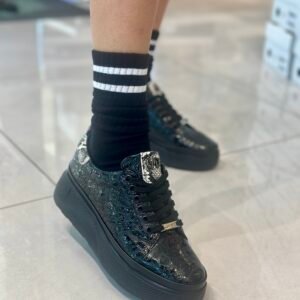 Tutto Bene 404-16 fekete-kígyó sneaker