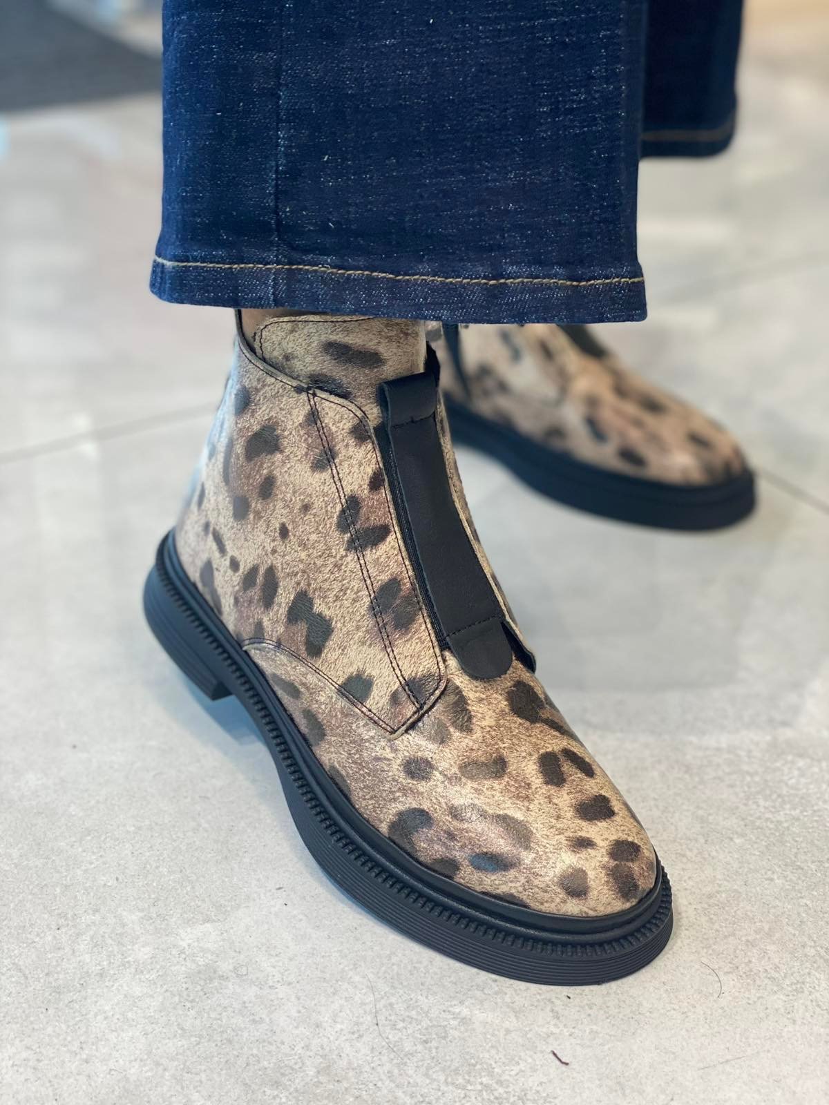 magellancipo Tutto Bene G057 bézs ocelot bokacipő